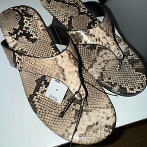 Torrid Beige and Black Snakeskin Sandals